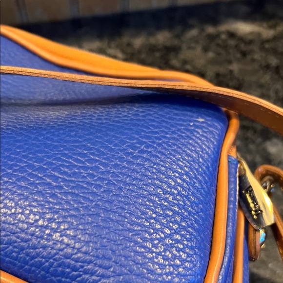Valentina Leather from Italy 🇮🇹 Blue and Tan Crossbody Bag - Picture 6 of 9